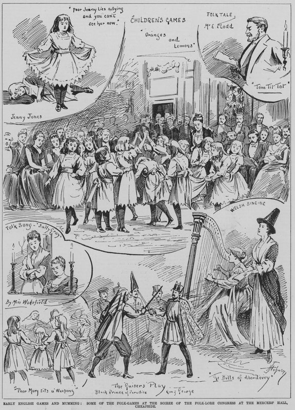 Performance of early folk English games and mumming at the soiree of the Folklore Congress, Mercers