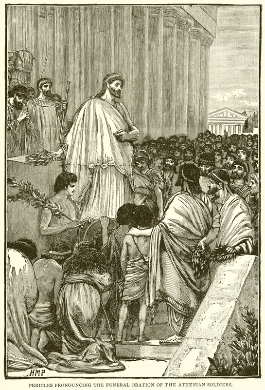 Pericles Pronouncing the Funeral Oration of the Athenian Soldiers by English School
