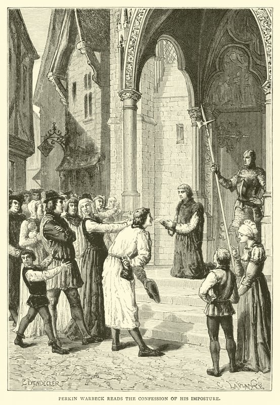 Perkin Warbeck reads the confession of his imposture by English School