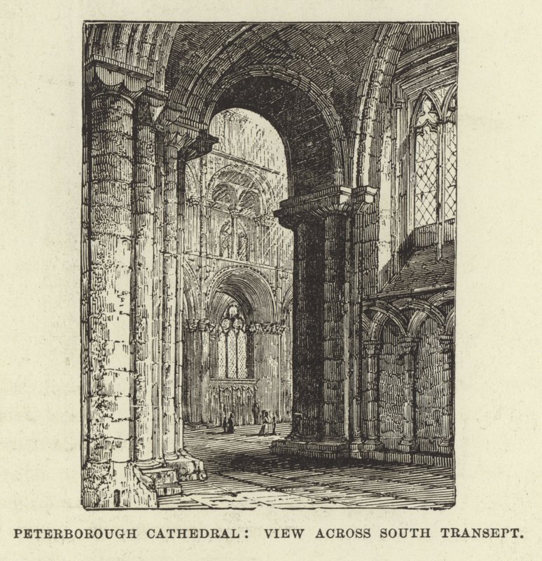 Peterborough Cathedral, View across South Transept by English School