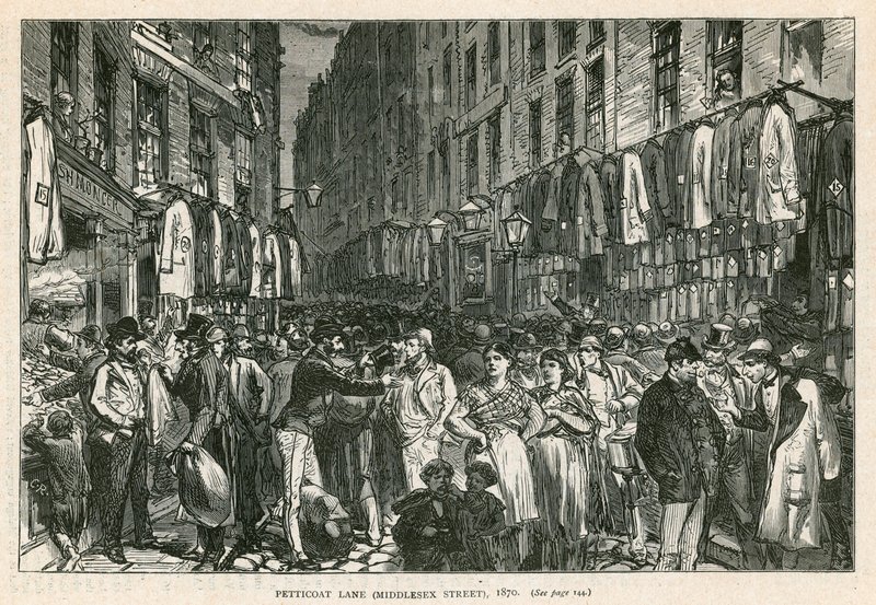 Petticoat Lane (Middlesex Street), London, 1870 by English School