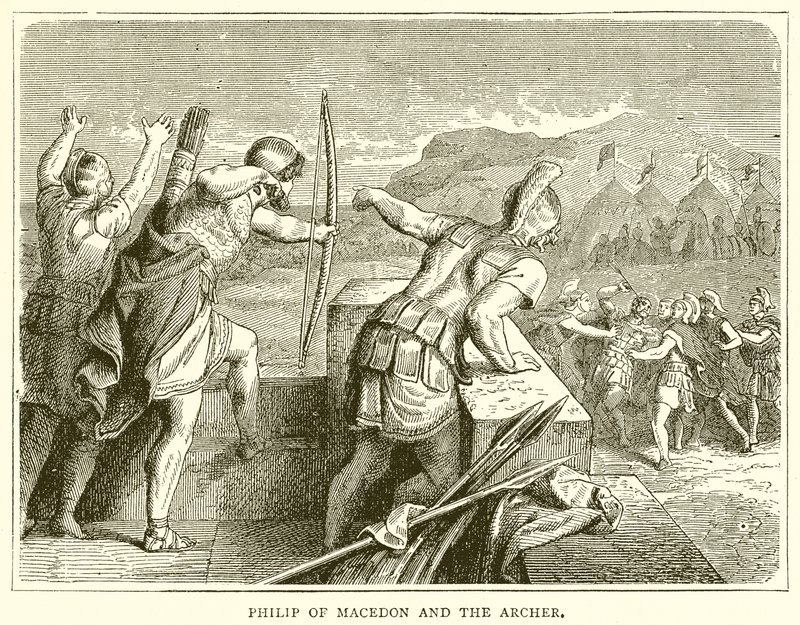 Philip of Macedon and the Archer by English School