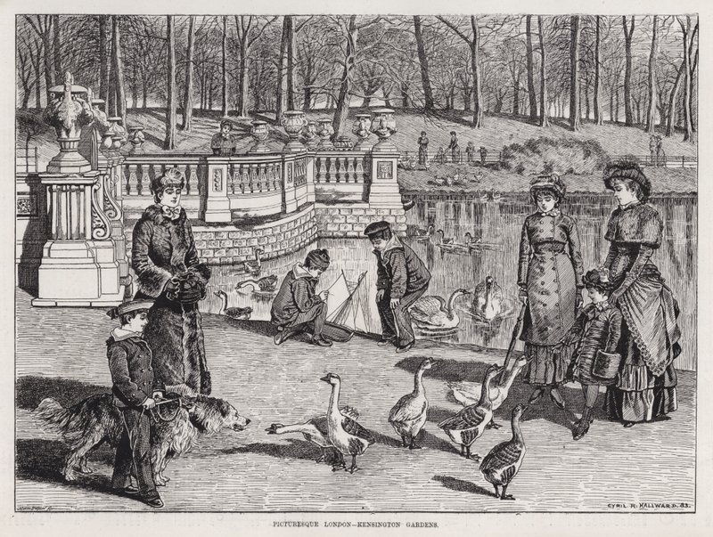 Picturesque London, Kensington Gardens by English School