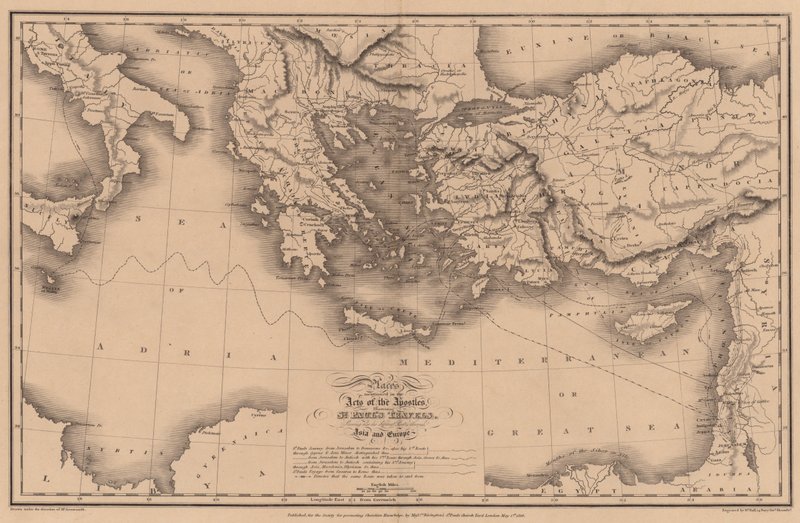 Places mentioned in the Acts of the Apostles, illustrating St Paul