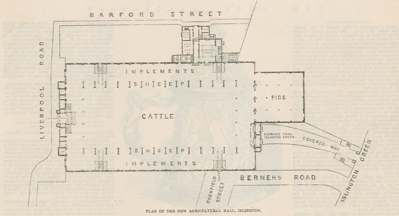 Plan of the new Agricultural Hall by English School