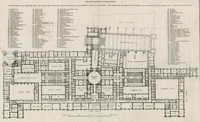Plan of the new Houses of Parliament by English School
