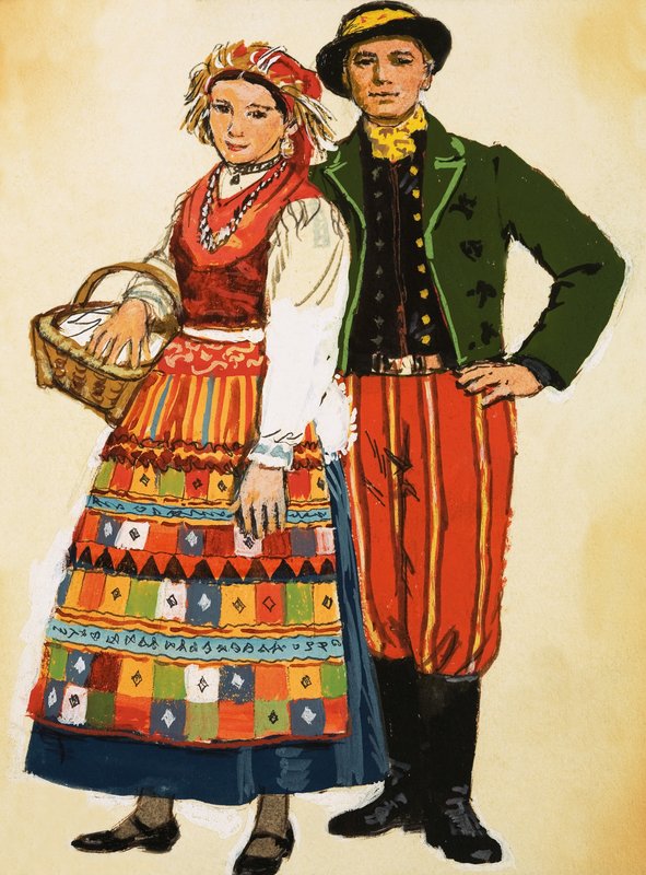 Polish costume by English School
