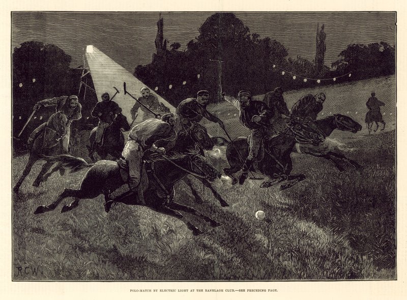 Polo Match by Electric Light at the Ranelagh Gardens by English School