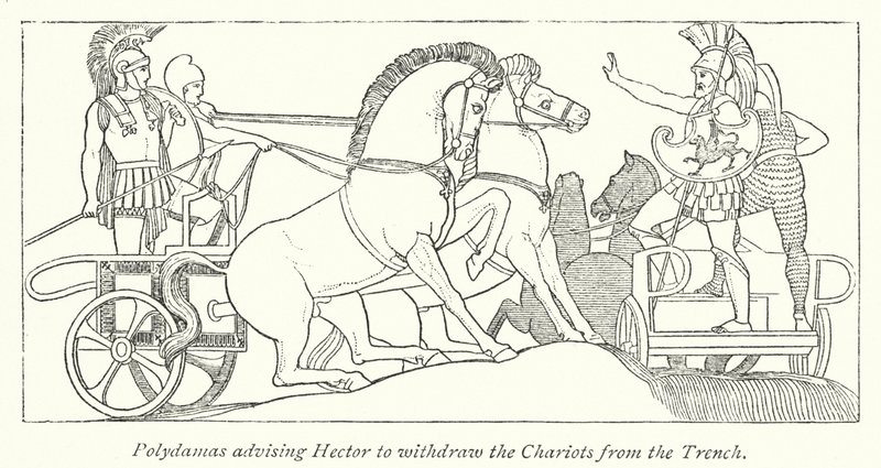 Polydamas advising Hector to withdraw the Chariots from the Trench by English School