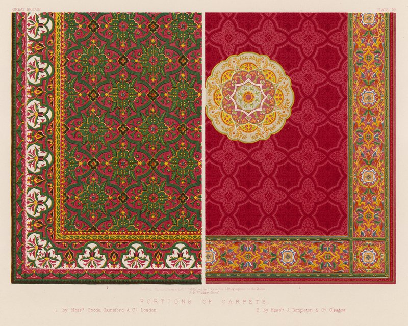 Portions of Carpets by English School