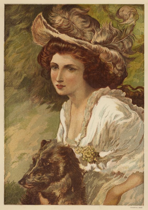 Portrait of a Young Woman with a Dog by English School