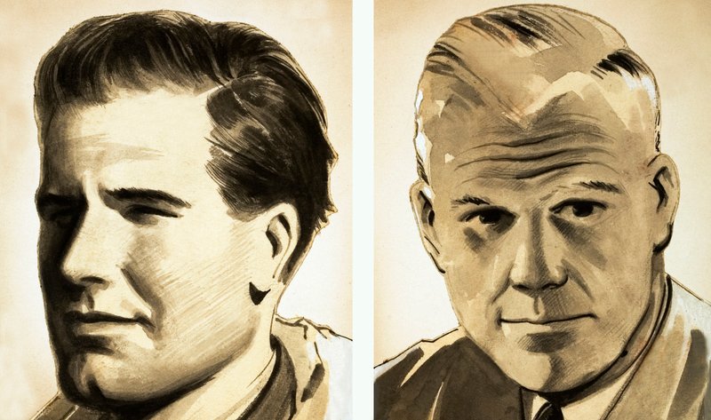 Portraits of Commander Guy Gibson and Dr Barnes Wallis by English School