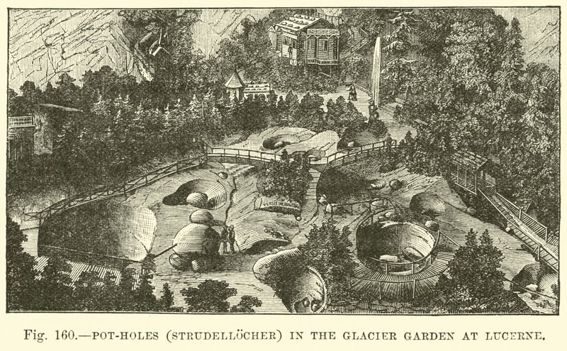 Pot-holes in the Glacier Garden at Lucerne by English School