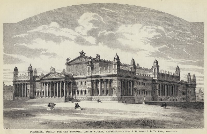 Premiated Design for the Proposed Assize Courts, Brussels by English School