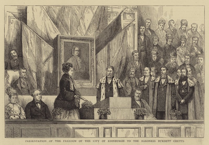 Presentation of the Freedom of the City of Edinburgh to the Baroness Burdett Coutts by English School