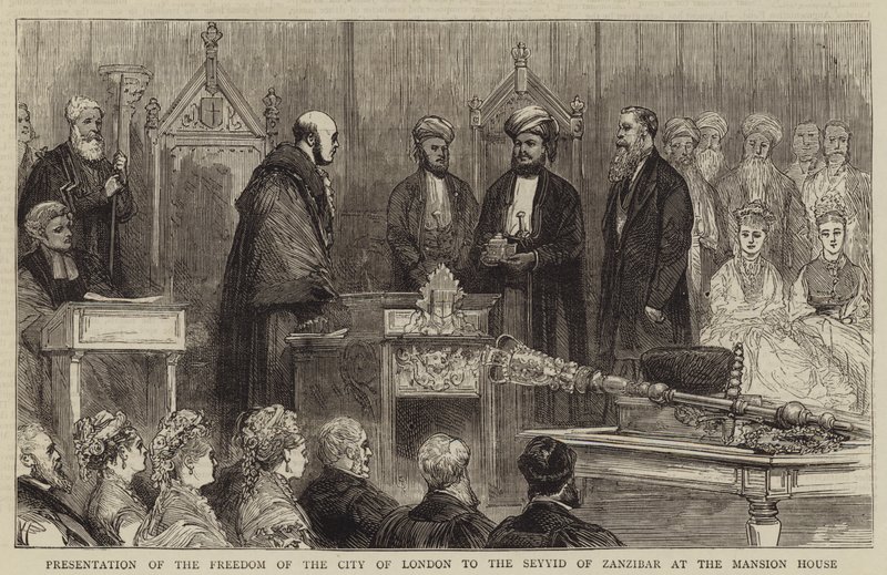 Presentation of the Freedom of the City of London to the Seyyid of Zanzibar at the Mansion House by English School