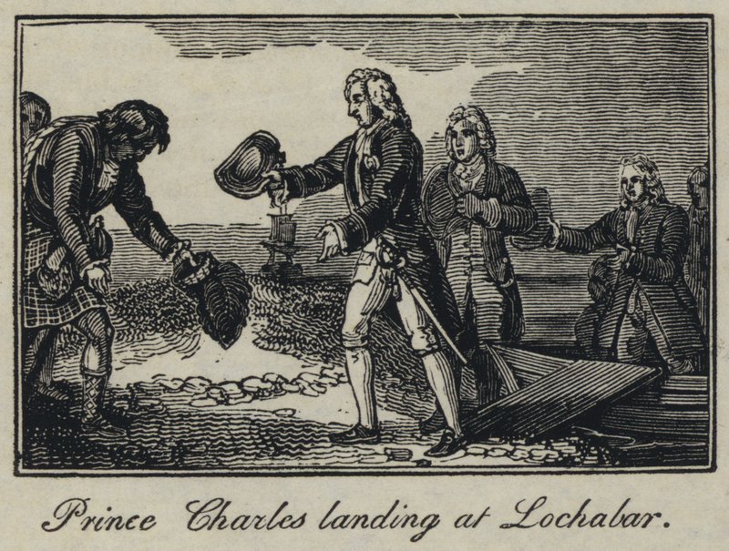 Prince Charles Landing at Lochabar by English School
