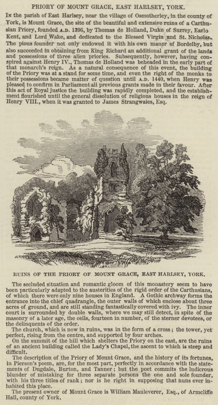 Priory of Mount Grace, East Harlsey, York by English School
