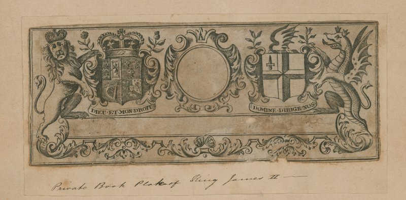 Private Book Plate of King James II by English School