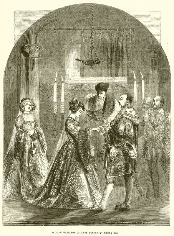Private Marriage of Anne Boleyn to Henry VIII by English School
