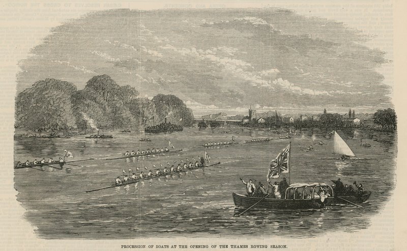 Procession of Boats at the Opening of the Thames Rowing Season by English School