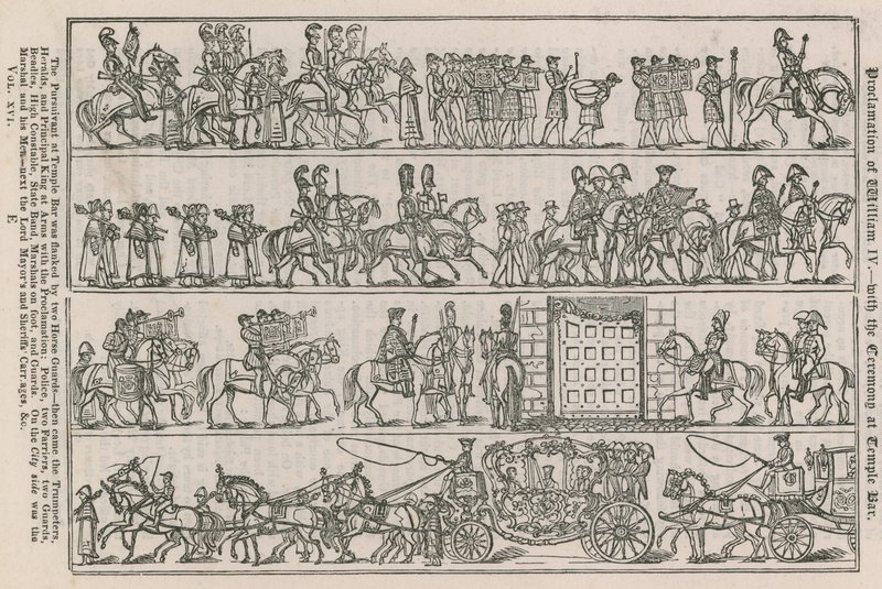Proclamation of William IV - with the Ceremony at Temple Bar by English School