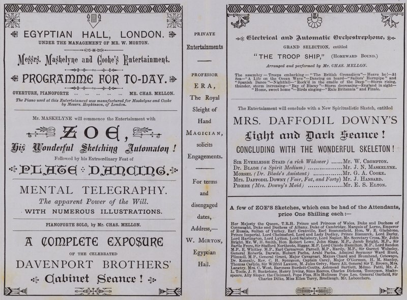 Programme for The Egyptian Hall by English School