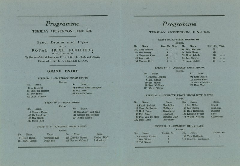 Programme for the First International Rodeo by English School