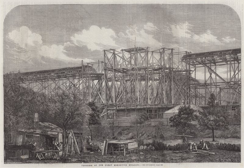 Progress of the Great Exhibition Building by English School