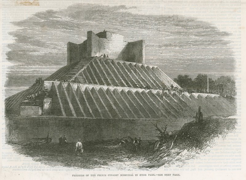 Progress of the Prince Consort Memorial in Hyde Park by English School