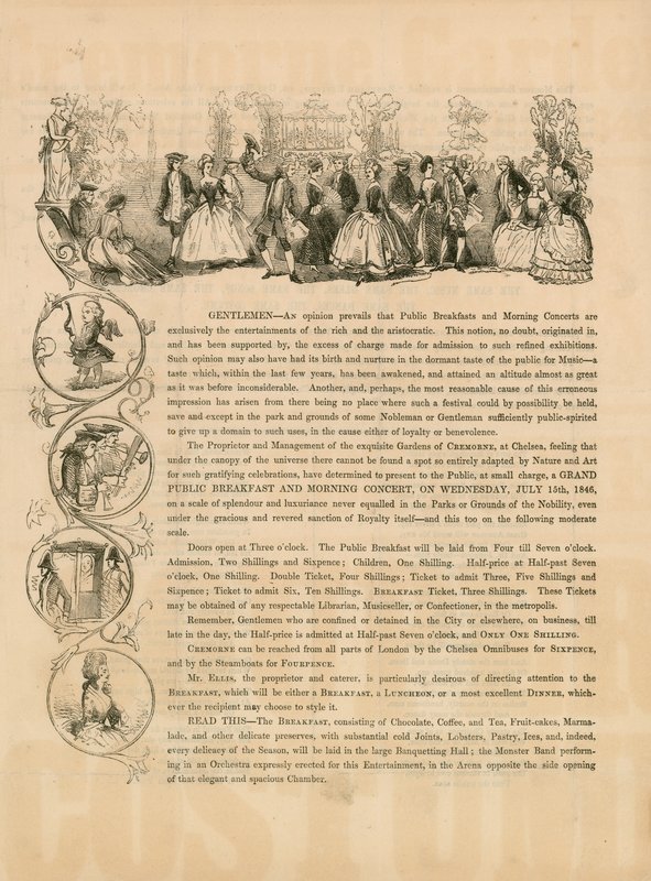 Promotional Leaflet for a Grand Public Breakfast and Morning Concert on 15 July 1846 by English School
