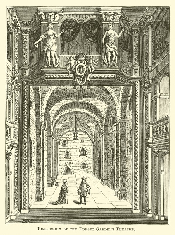 Proscenium of the Dorset Gardens Theatre by English School