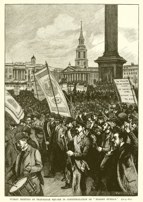 Public Meeting in Trafalgar Square in Commemoration of Bloody Sunday by English School