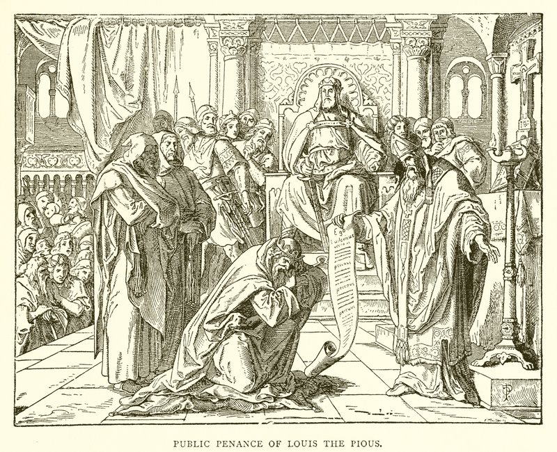 Public Penance of Louis the Pious by English School
