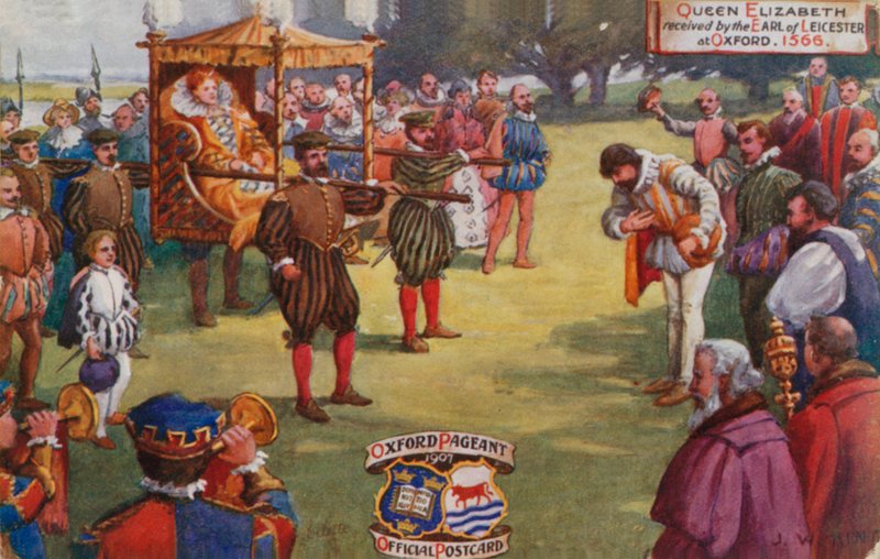 Queen Elizabeth received by the Earl of Leicester at Oxford, 1566 by English School