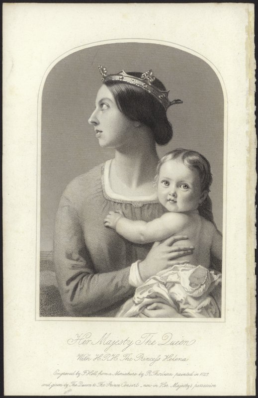 Queen Victoria and Princess Helena by English School