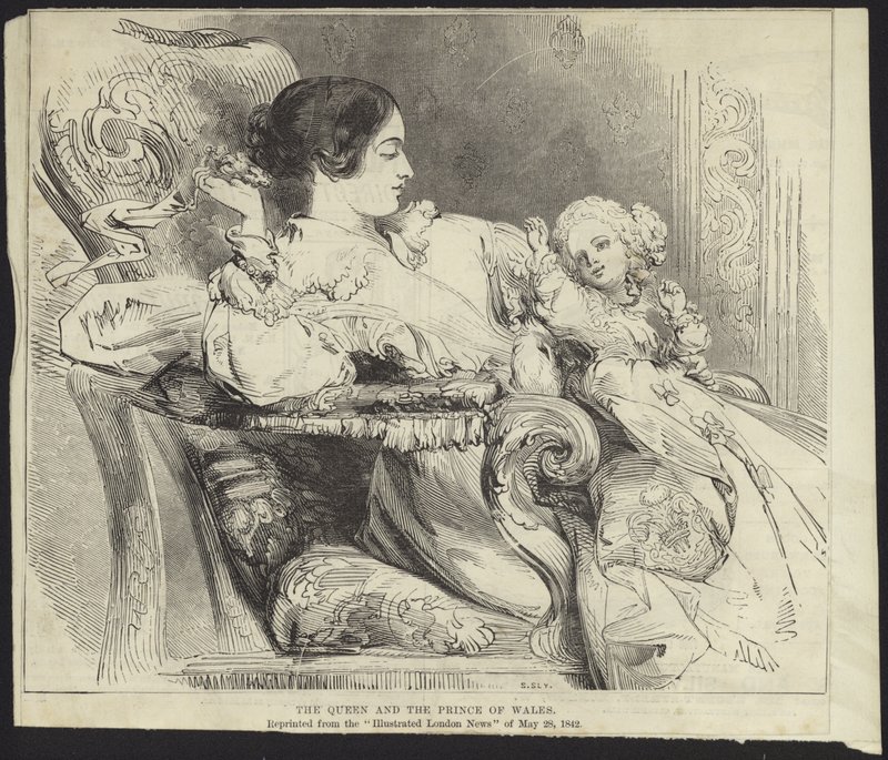 Queen Victoria and the Prince of Wales by English School