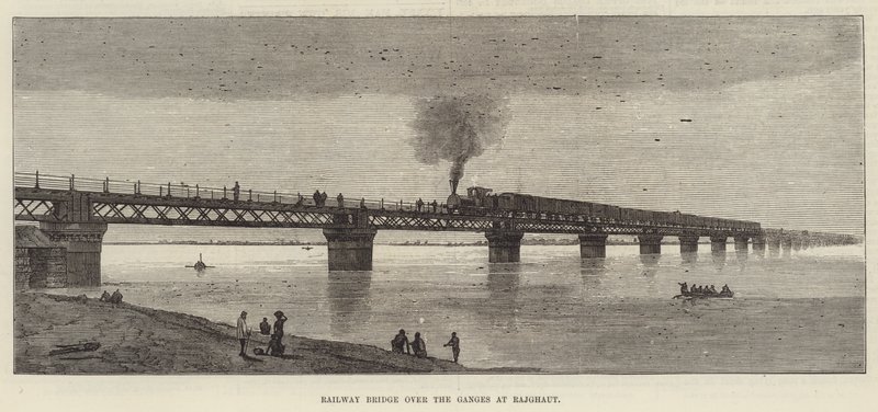 Railway Bridge over the Ganges at Rajghaut by English School