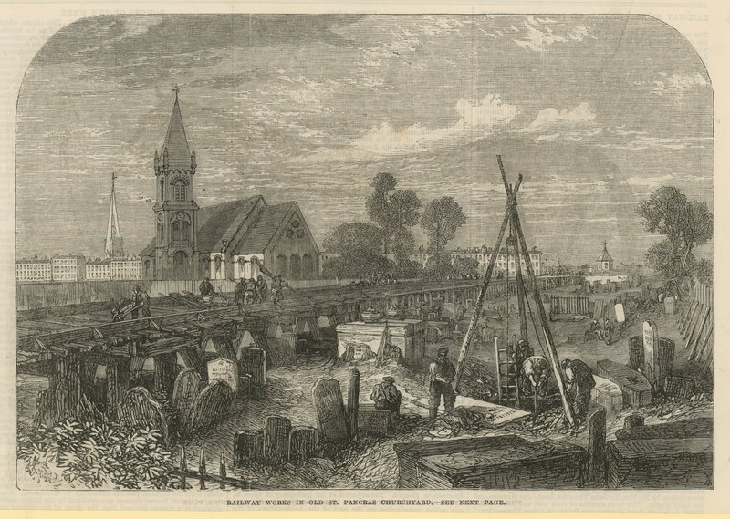 Railway Works in Old St Pancras Churchyard by English School