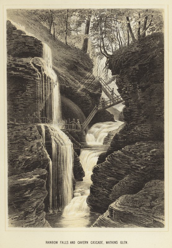 Rainbow Falls and Cavern Cascade, Watkins Glen by English School