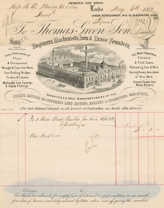 Receipt for Thomas Green & Son Limited by English School