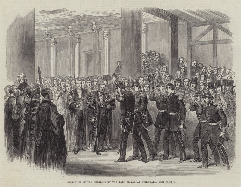 Reception of the Belgians by the Lord Mayor at Guildhall by English School