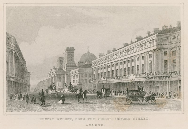 Regent Street, from The Circus, Oxford Street, London by English School