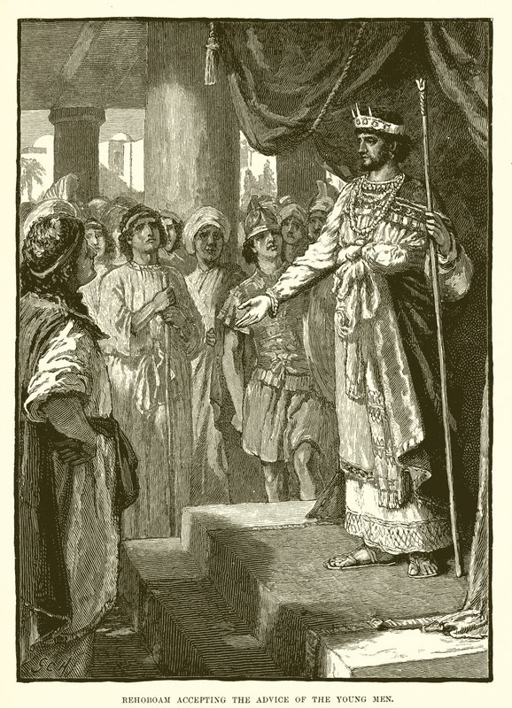 Rehoboam Accepting the Advice of the Young Men by English School