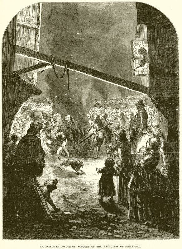 Rejoicings in London on Account of the Execution of Strafford by English School