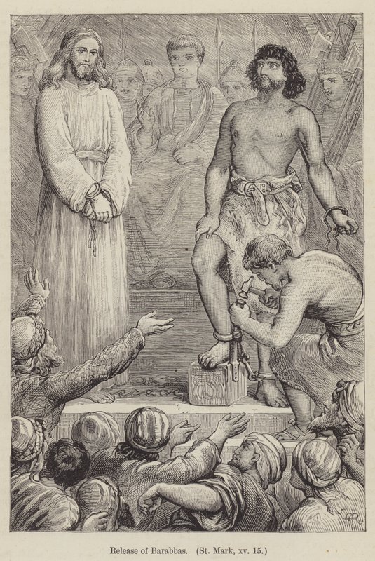 Release of Barabbas, St Mark XV by English School