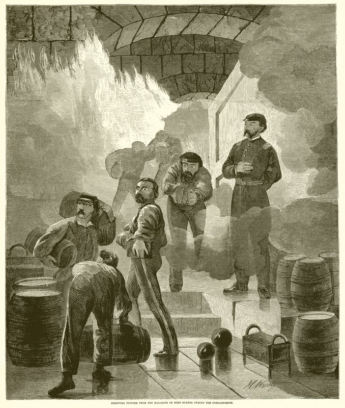 Removing Powder from the Magazine of Fort Sumter during the Bombardment by English School