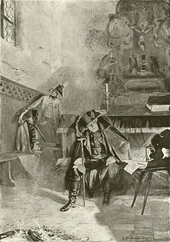 Repulsed at Torgau - Frederick Waiting for Morning (engraving) by English School
