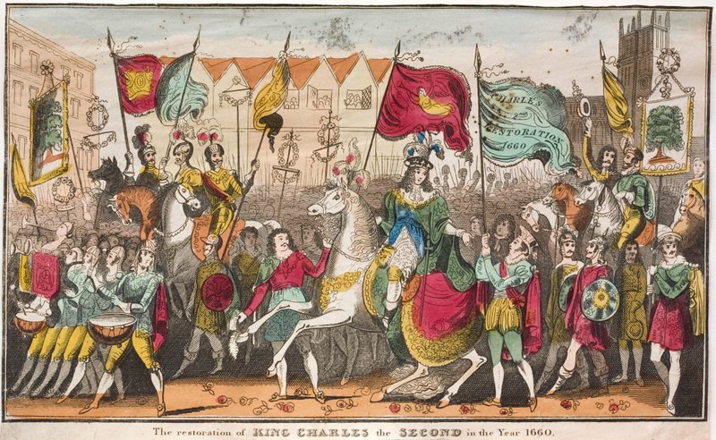 Restoration of King Charles II to the throne of England, Westminster, London by English School