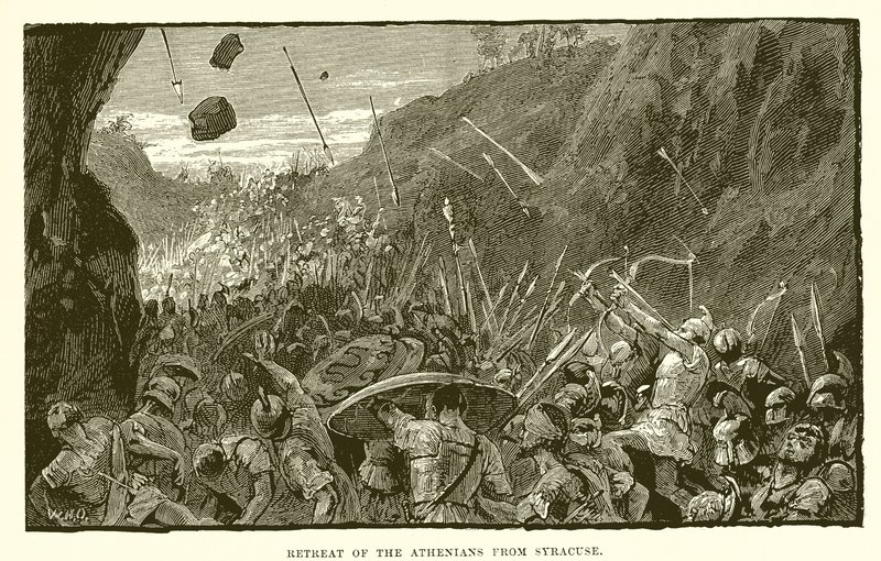 Retreat of the Athenians from Syracuse by English School